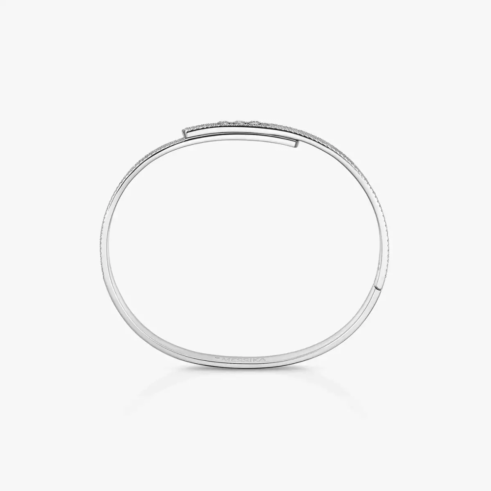 Move Noa SM Pavé Bangle White Gold Diamond Bracelet