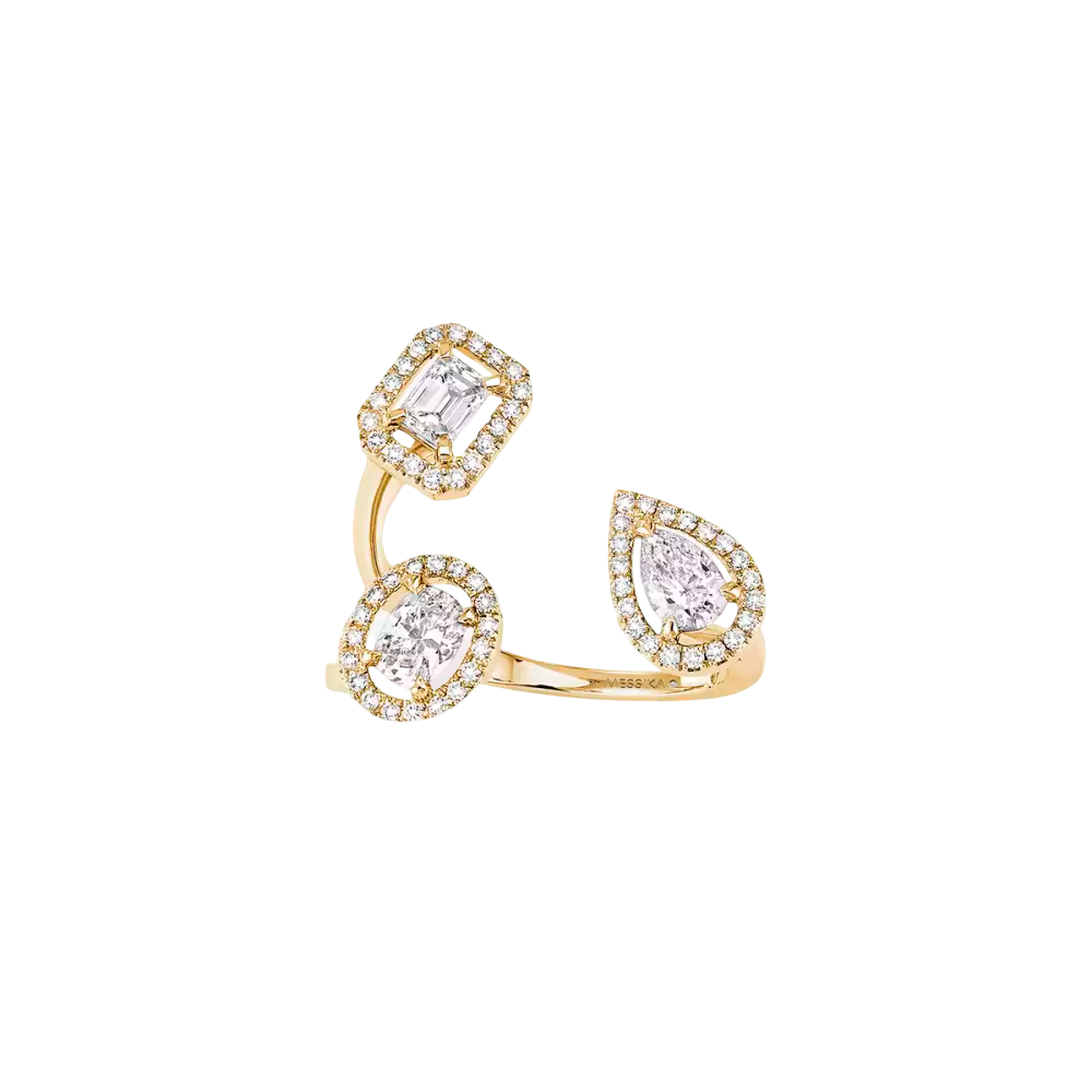 My Twin Trilogy Yellow Gold Diamond Ring