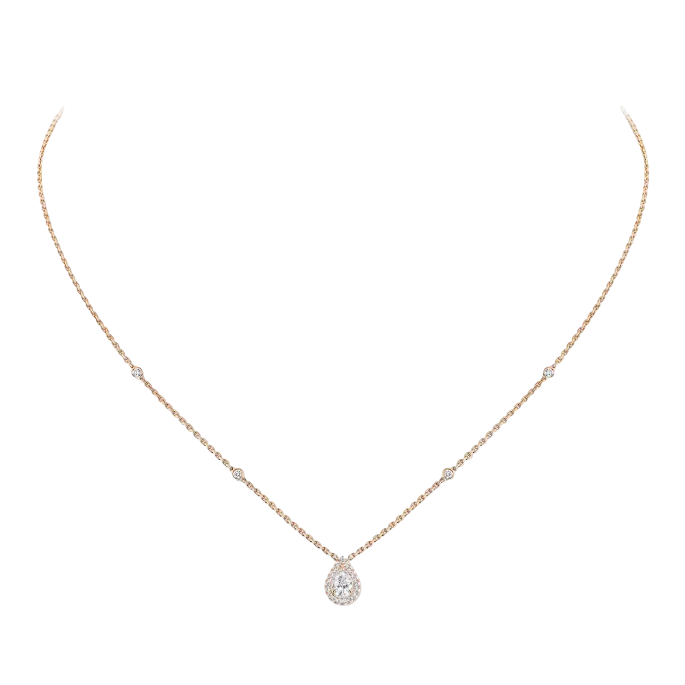 Joy 0,25ct Collier Diamant Or Rose