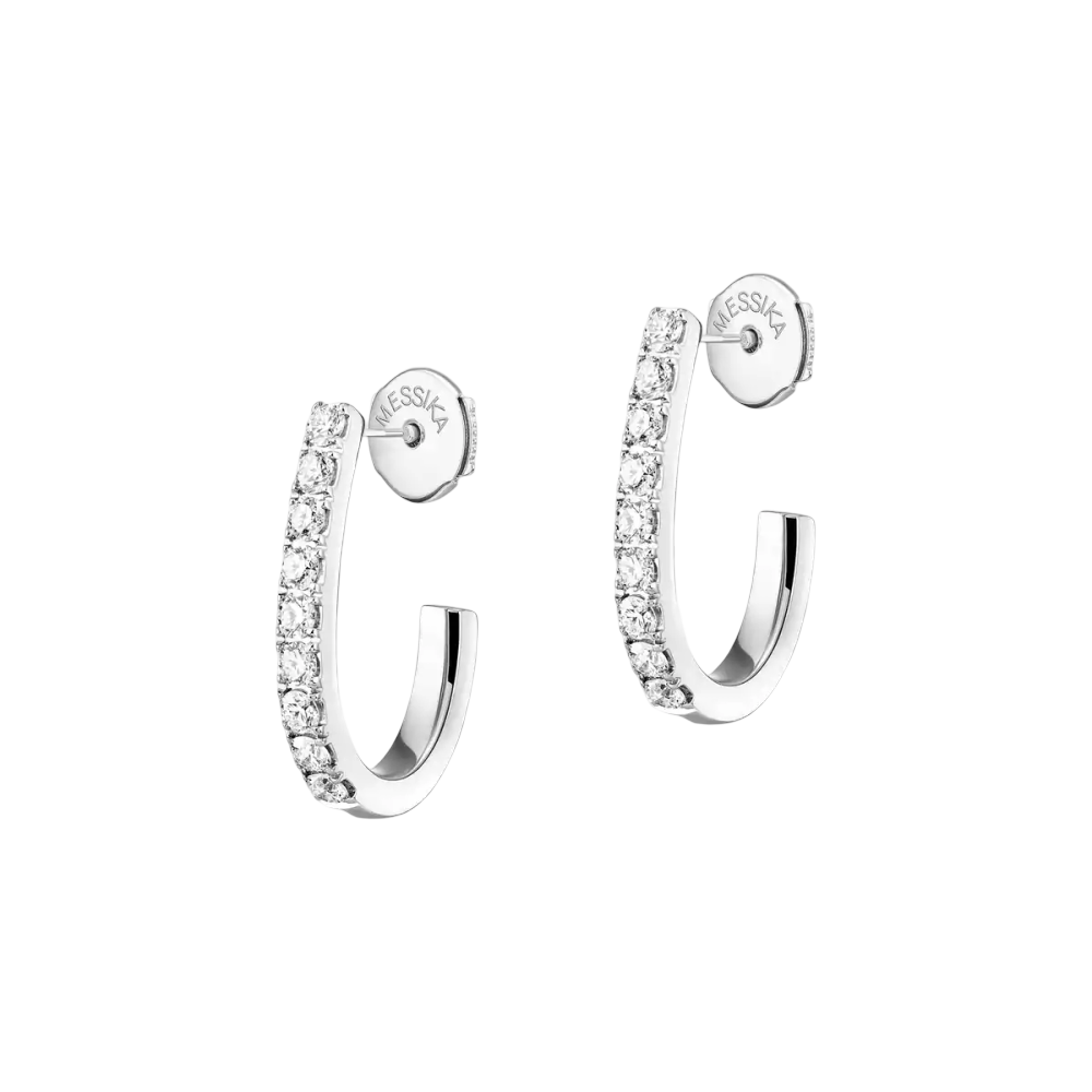 Créoles Gatsby XS Boucles d'oreilles Diamant Or Blanc