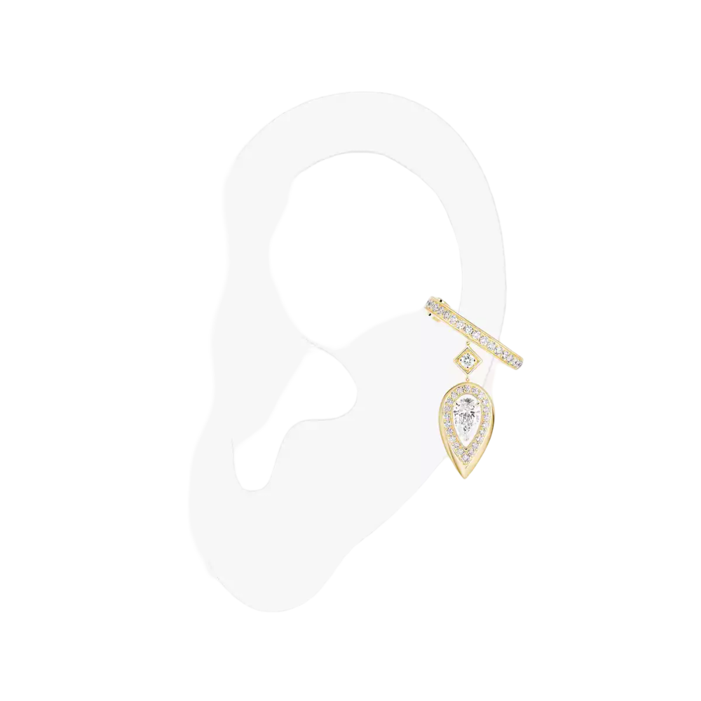 Clip Fiery 0,10ct Boucles d'oreilles Diamant Or Jaune