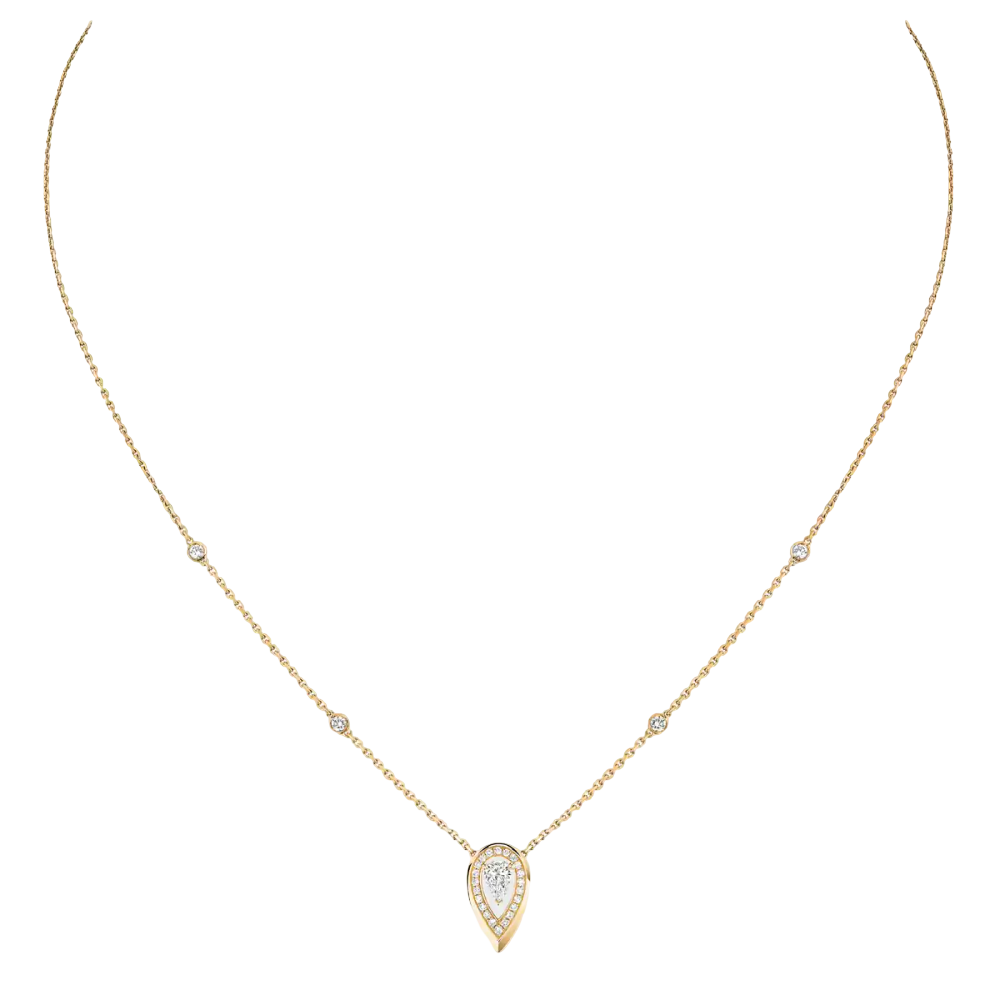 Fiery 0,10ct Collier Diamant Or Jaune