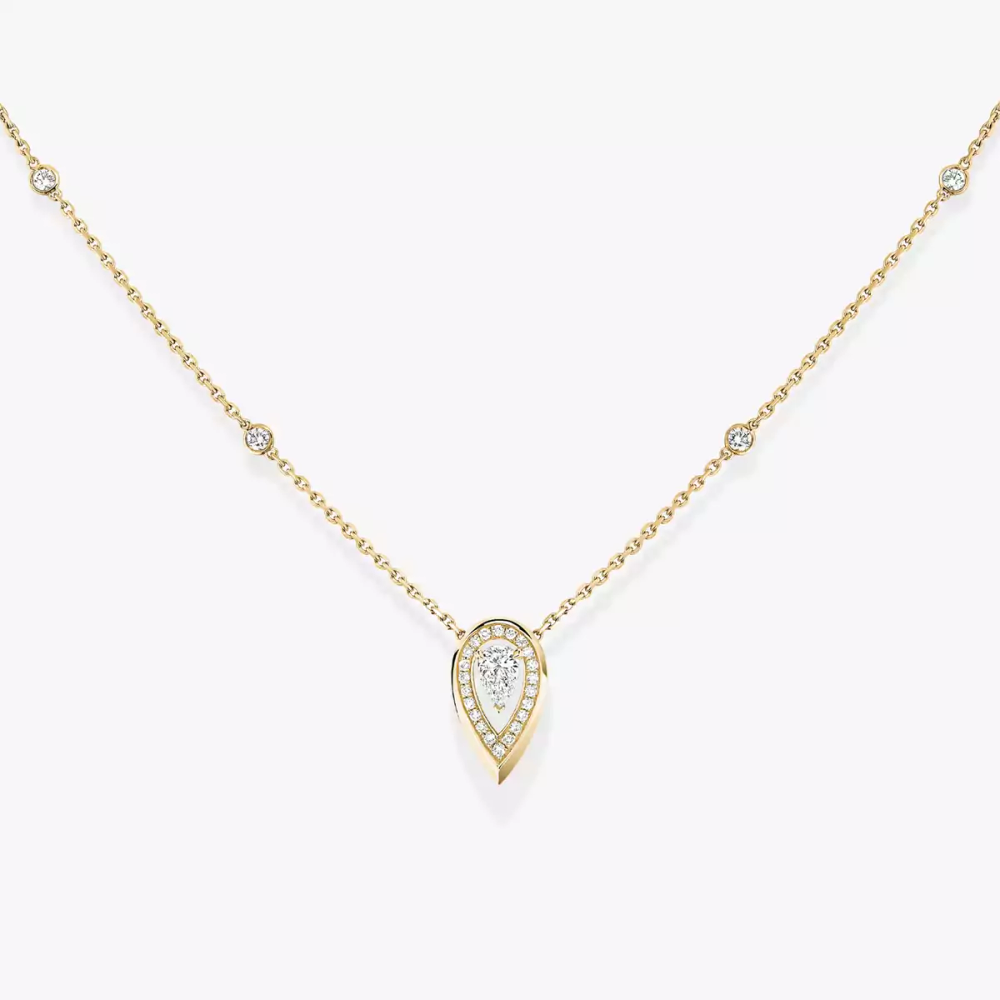 Fiery 0,10ct Collier Diamant Or Jaune