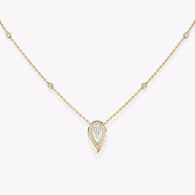 Fiery 0,10ct Collier Diamant Or Jaune