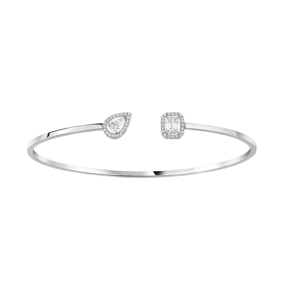 Jonc My Twin Toi & Moi 0,15ct Bracelet Diamant Or Blanc