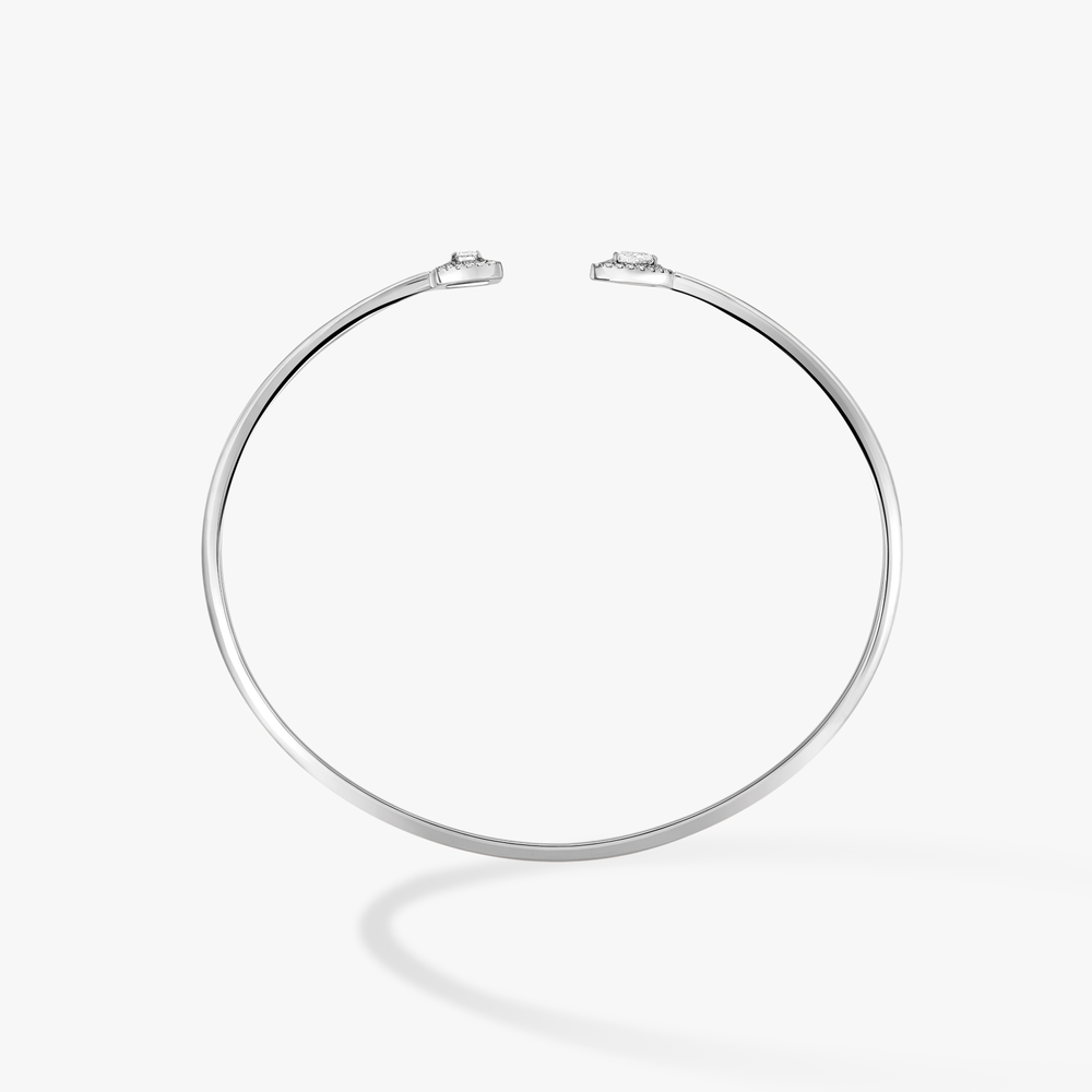 Bracelet Diamant Or Blanc Jonc My Twin Toi & Moi 0,15ct