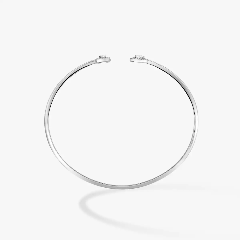 My Twin Toi & Moi Thin Bangle 0.15ct x2 White Gold Diamond Bracelet