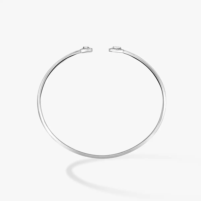 My Twin Toi & Moi Thin Bangle 0.15ct x2 White Gold Diamond Bracelet