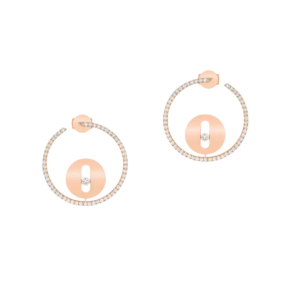 Créoles Lucky Move SM Pink Gold Diamond Earrings