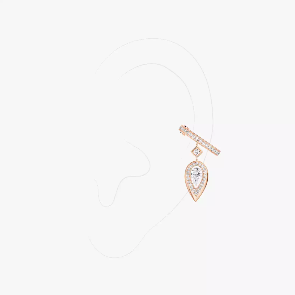 Clip Fiery 0,10ct Boucles d'oreilles Diamant Or Rose