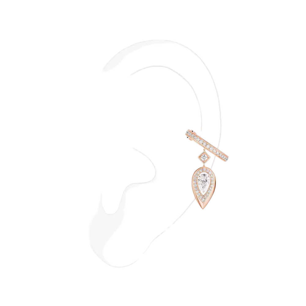 Clip Fiery 0,10ct Boucles d'oreilles Diamant Or Rose
