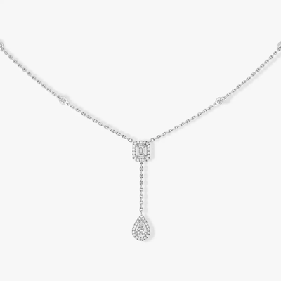 My Twin Tie 0.10ct x2 White Gold Diamond Necklace