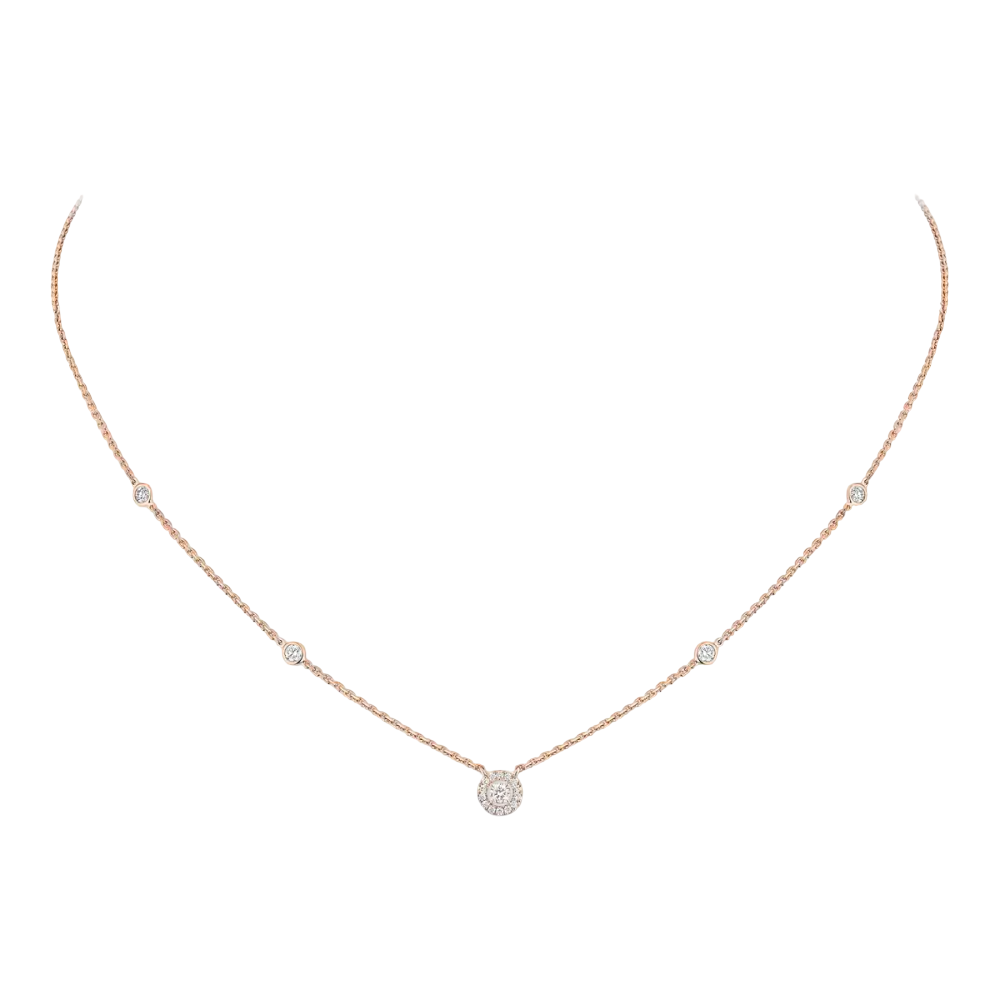 Joy XS Pink Gold Diamond Necklace