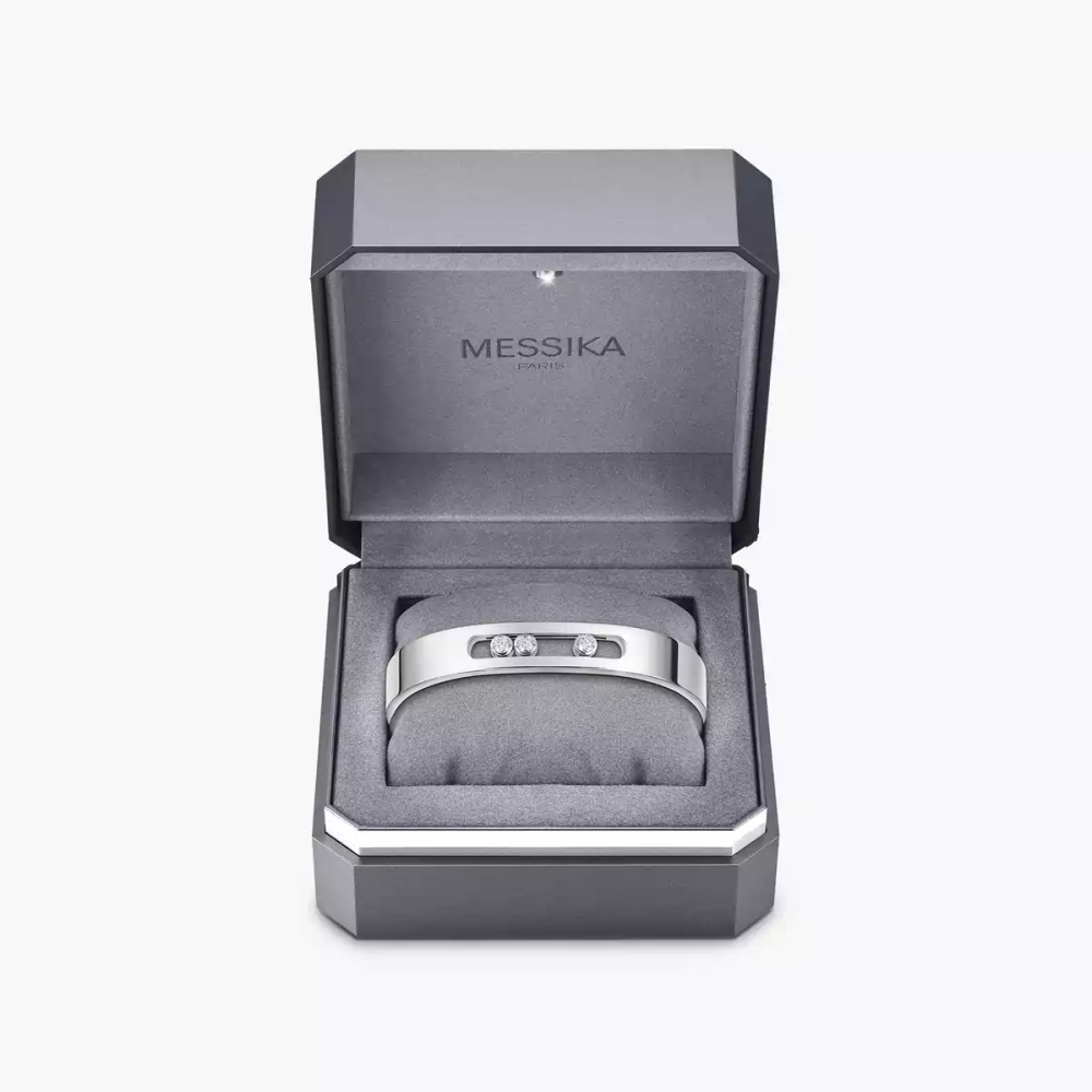 Move Joaillerie Bangle White Gold Diamond Bracelet