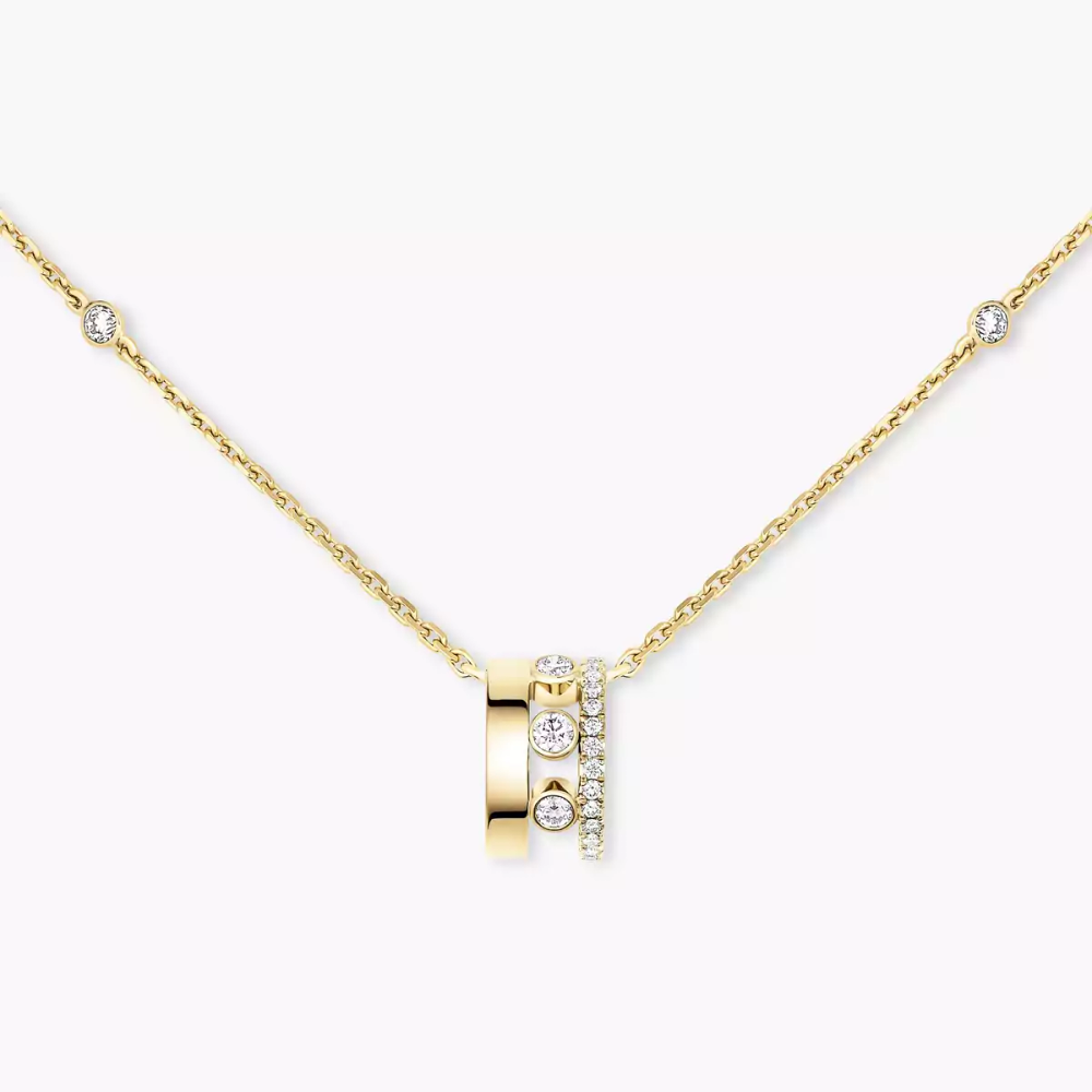 Pendentif sur Chaîne Move Romane Collier Diamant Or Jaune