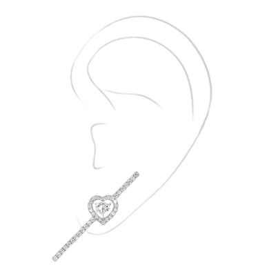 Mono Boucle d'Oreille Joy diamant cœur pavée 0,15ct Boucles d'oreilles Diamant Or Blanc