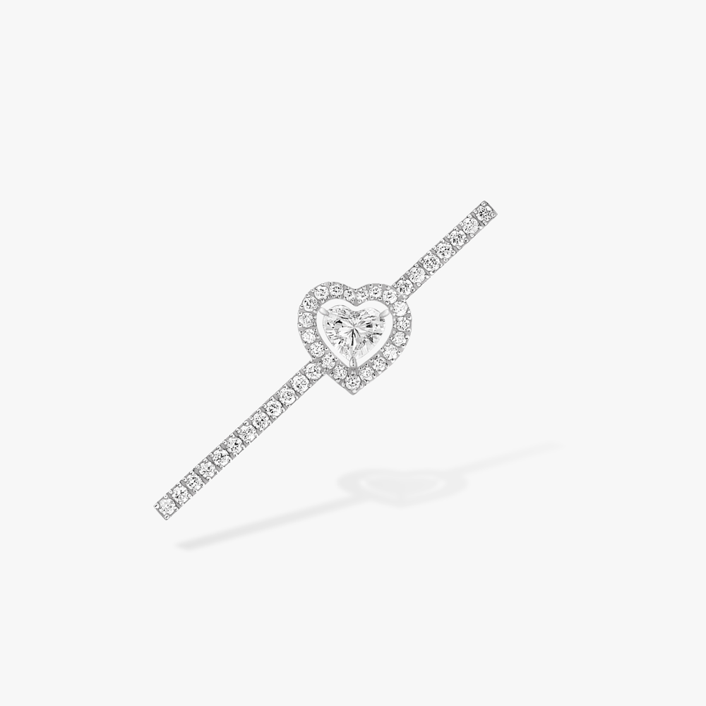 Mono Boucle d'Oreille Joy diamant cœur pavée 0,15ct Boucles d'oreilles Diamant Or Blanc