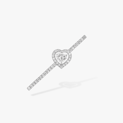 Boucles d'oreilles Diamant Or Blanc Mono Boucle d'Oreille Joy diamant cœur pavée 0,15ct