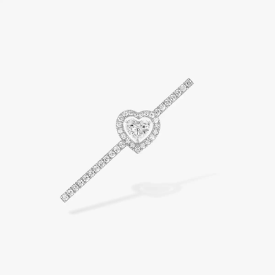 Mono Boucle d'Oreille Joy diamant cœur pavée 0,15ct Boucles d'oreilles Diamant Or Blanc