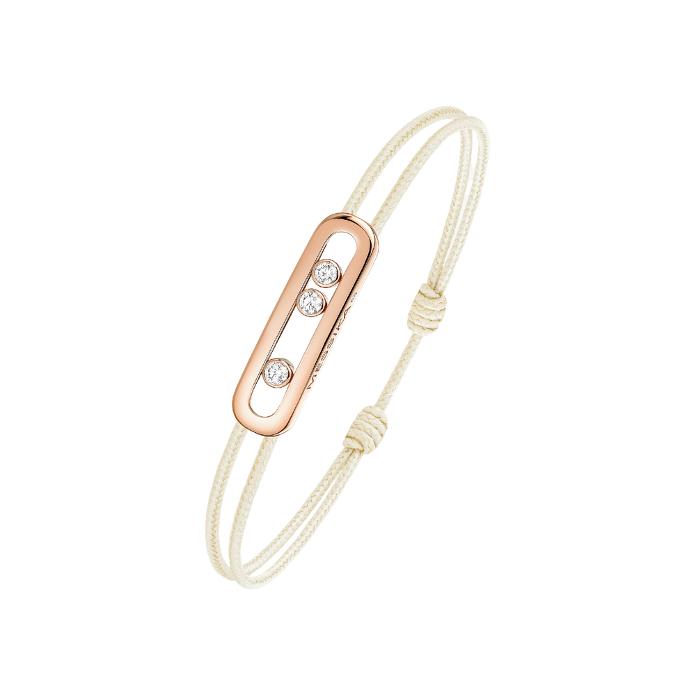 Messika CARE(S) Cream Cord Bracelet Pink Gold Diamond Bracelet