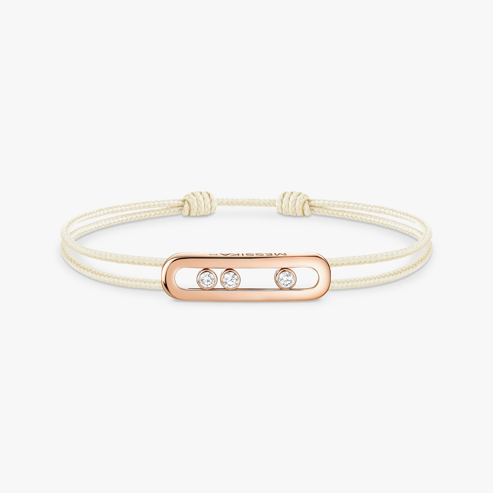 Messika CARE(S) Cream Cord Bracelet Pink Gold Diamond Bracelet