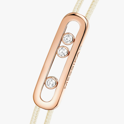 Messika CARE(S) Cream Cord Bracelet Pink Gold Diamond Bracelet