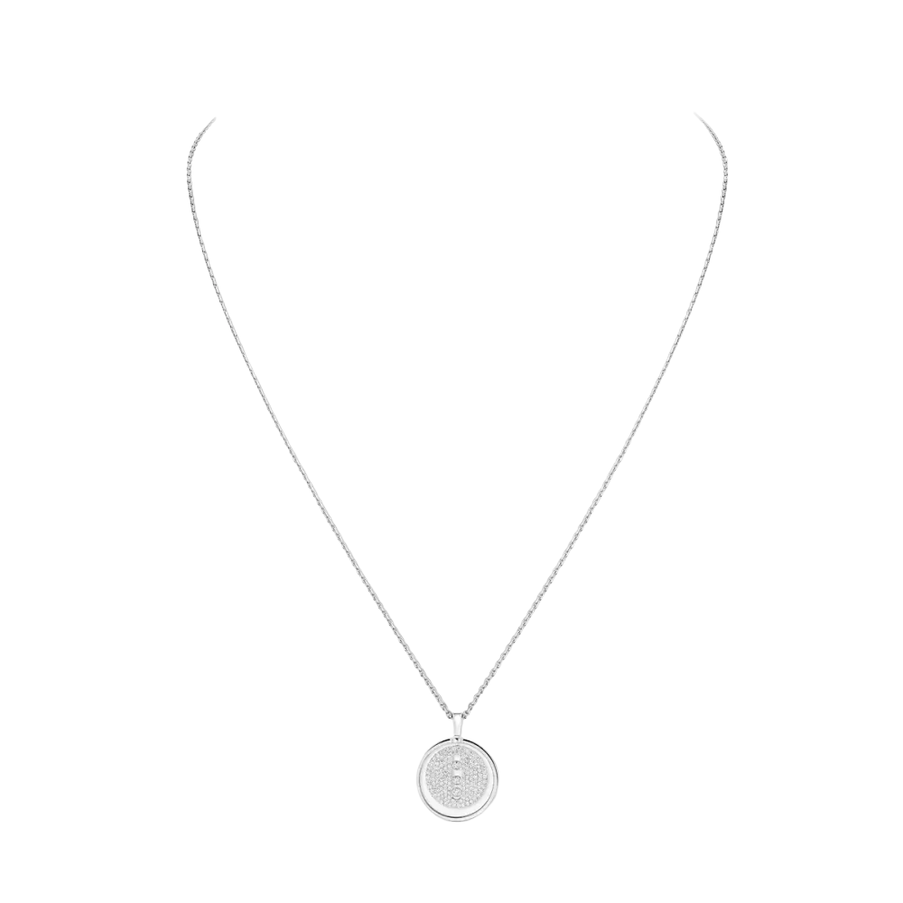 Lucky Move MM Pavé Collier Diamant Or Blanc