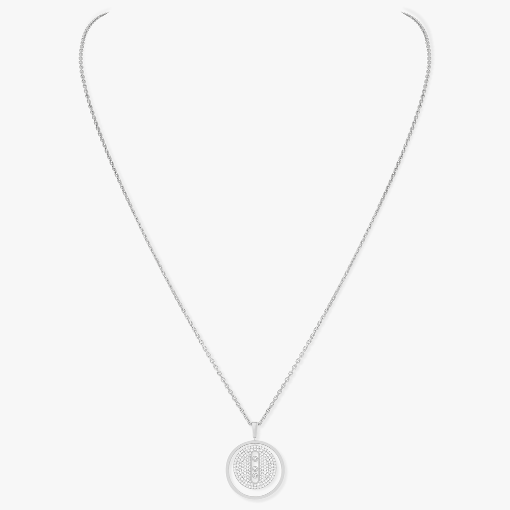 Lucky Move MM Pavé White Gold Diamond Necklace