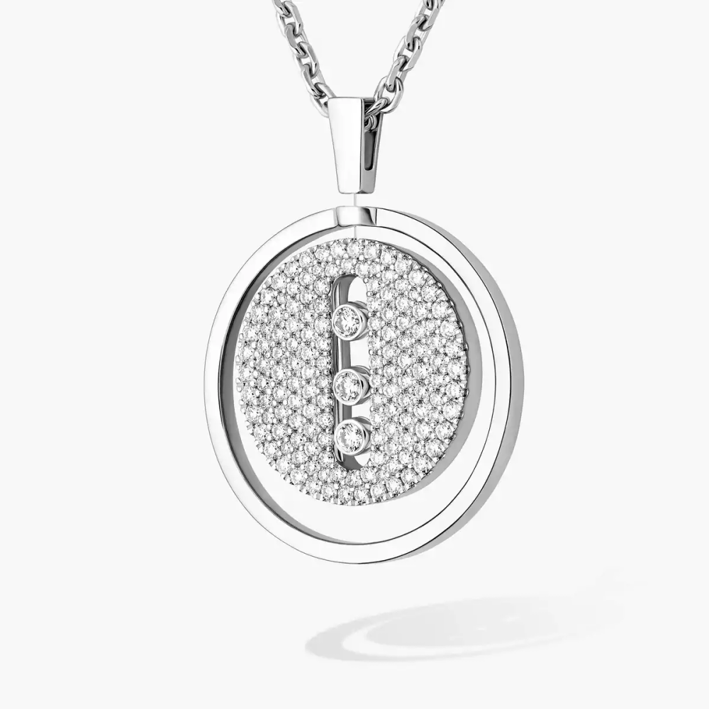 Lucky Move MM Pavé Collier Diamant Or Blanc