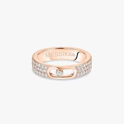 Alliance Move Joaillerie Pavée Bague Diamant Or Rose