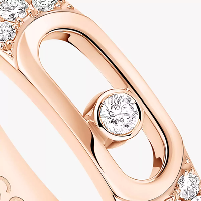 Alliance Move Joaillerie Pavée Bague Diamant Or Rose