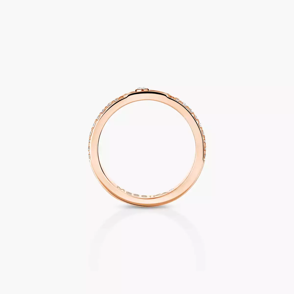 Alliance Move Joaillerie Pavée Bague Diamant Or Rose