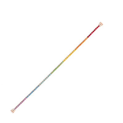 Bracelet ligne pierres de couleurs or rose 750/1000e