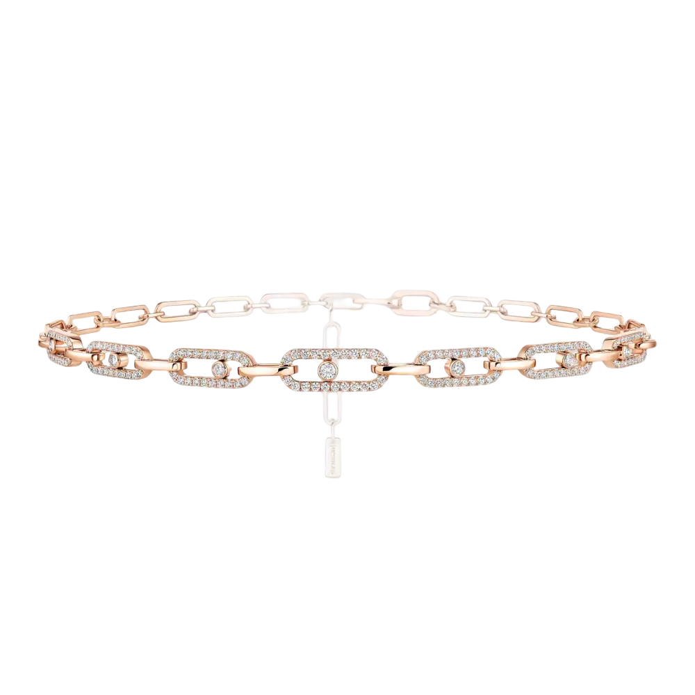 Choker Move Link Multi Collier Diamant Or Rose