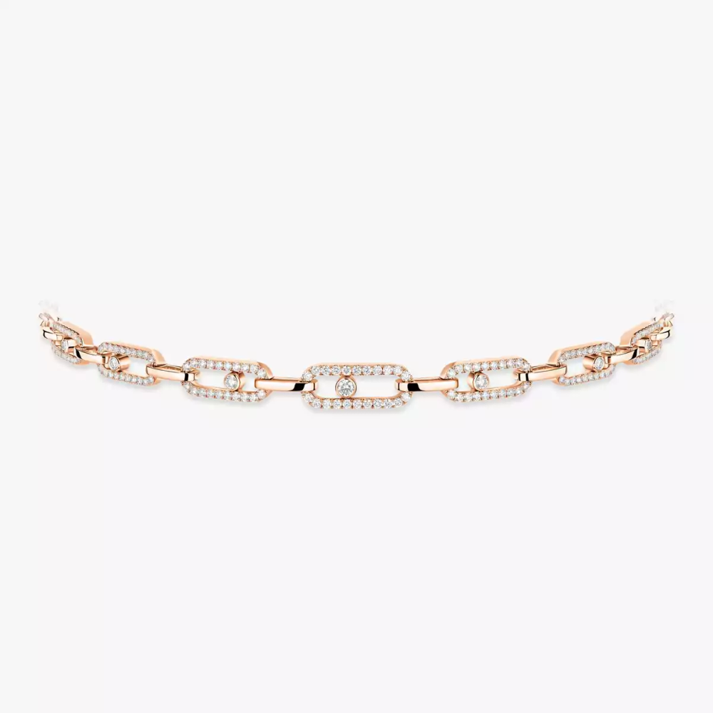 Choker Move Link Multi Collier Diamant Or Rose
