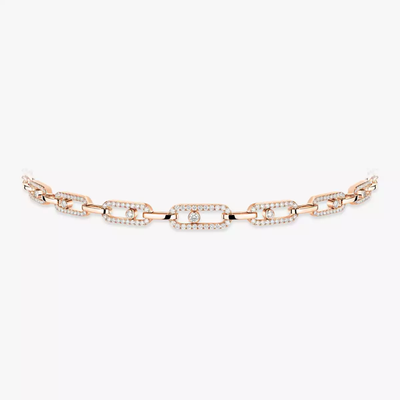 Collier choker Move Link Collier Diamant Or Rose