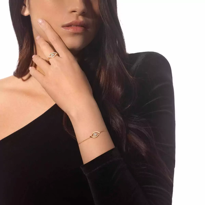 Lucky Eye Pavée Bague Diamant Or Jaune