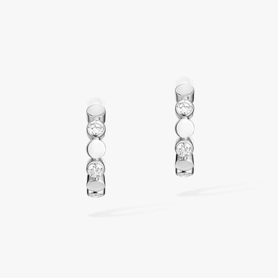 D-Vibes Mini Hoop Earrings White Gold Diamond Earrings