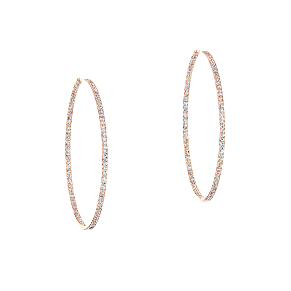 Créoles Gatsby S Boucles d'oreilles Diamant Or Rose
