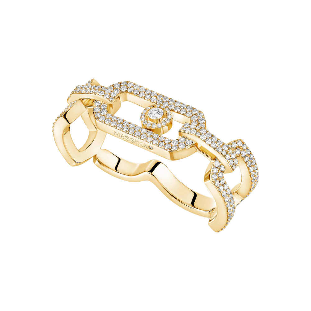 So Move 2 doigts Pavée Bague Diamant Or Jaune