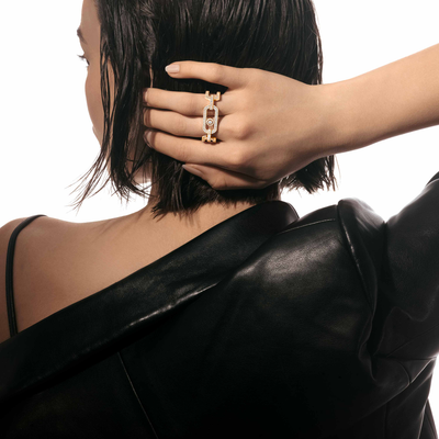 So Move 2 doigts Pavée Bague Diamant Or Jaune