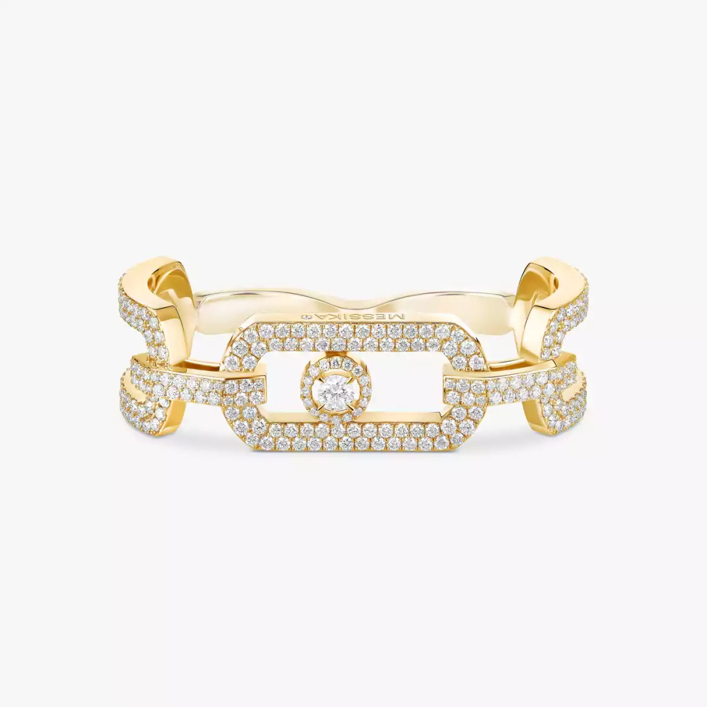 So Move 2 doigts Pavée Bague Diamant Or Jaune