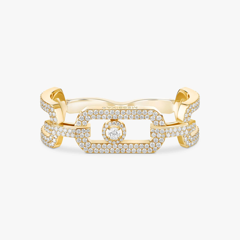 So Move 2 doigts Pavée Bague Diamant Or Jaune