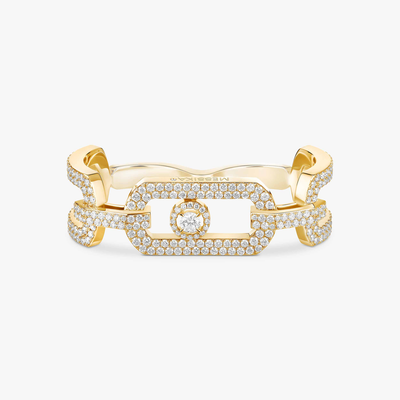 So Move 2 doigts Pavée Bague Diamant Or Jaune