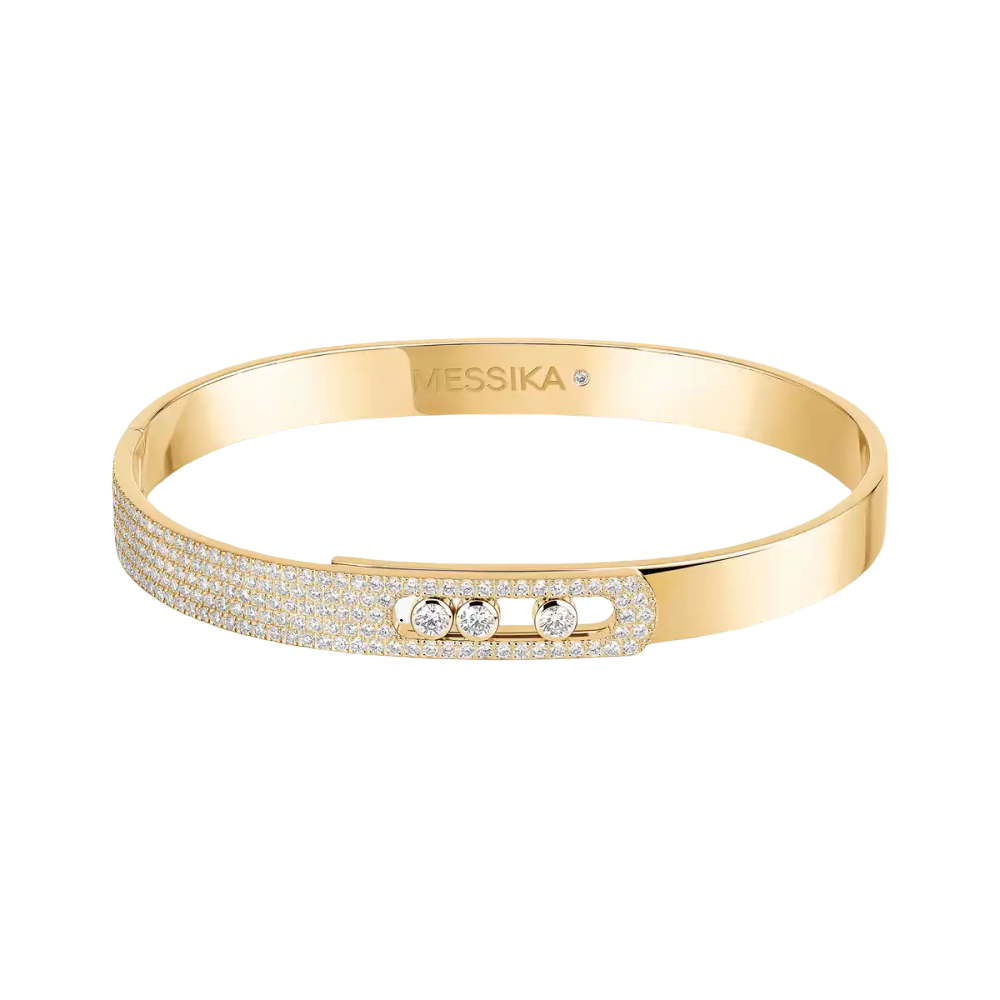 Bangle Move Noa Semi Pavé Bracelet Diamant Or Jaune
