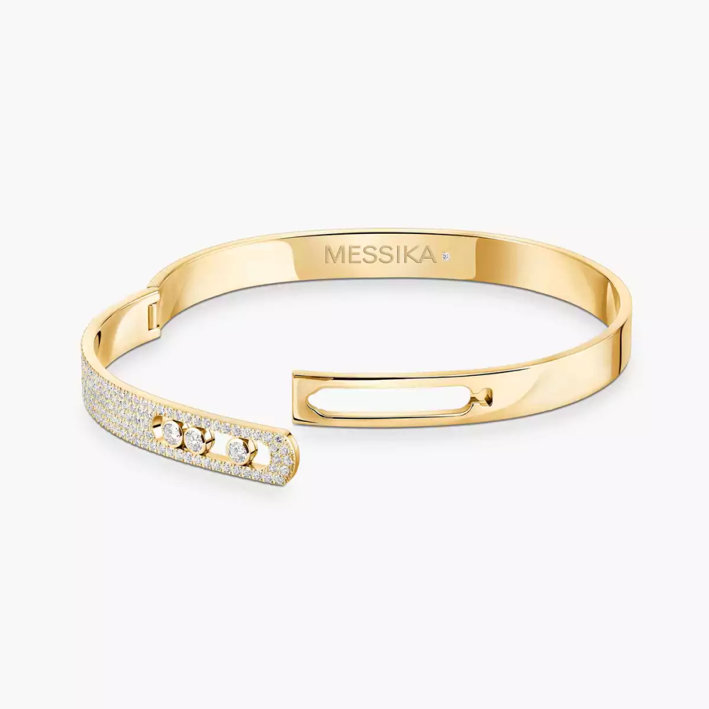 Bangle Move Noa Semi Pavé Bracelet Diamant Or Jaune