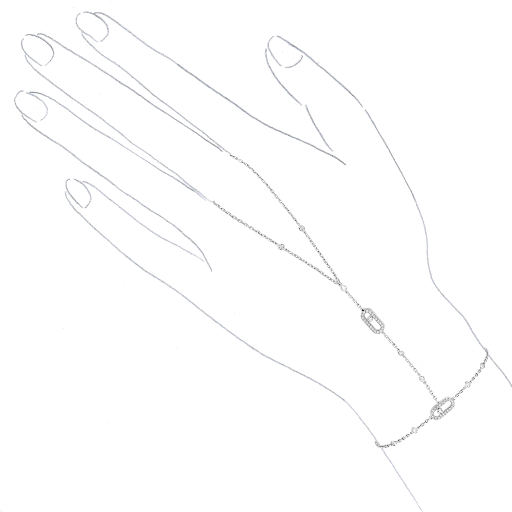 Move Uno Hand Bracelet White Gold Diamond Bracelet