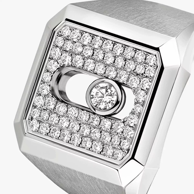 Move Titanium Natural Pavé Signet Ring Natural Titanium Diamond Ring