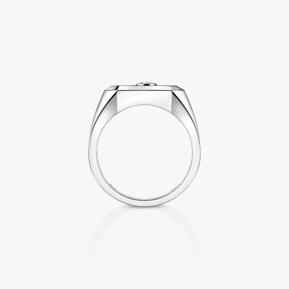 Move Titanium Natural Pavé Signet Ring Natural Titanium Diamond Ring