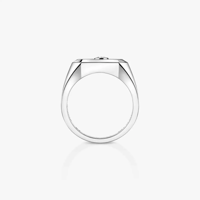 Move Titanium Natural Pavé Signet Ring Natural Titanium Diamond Ring